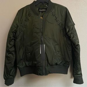 Madden NYC Olive Green Bomber Jacket